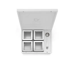 Bredemeijer Theedoos Met 4 Blikjes En Maatlepel Bamboe Wit -Best Drankjes Winkel 184016 2