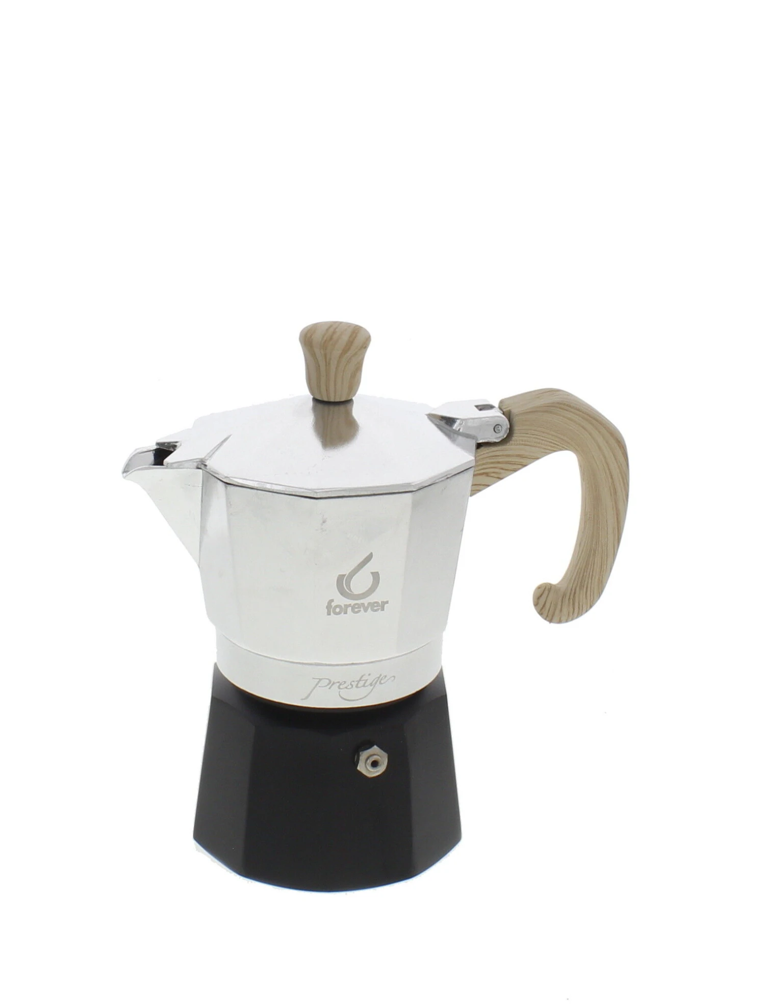 Forever Prestige Woody Mokapot 3-kops Aluminium Mat 3 Forever Prestige Woody Mokapot 3-kops Aluminium Mat