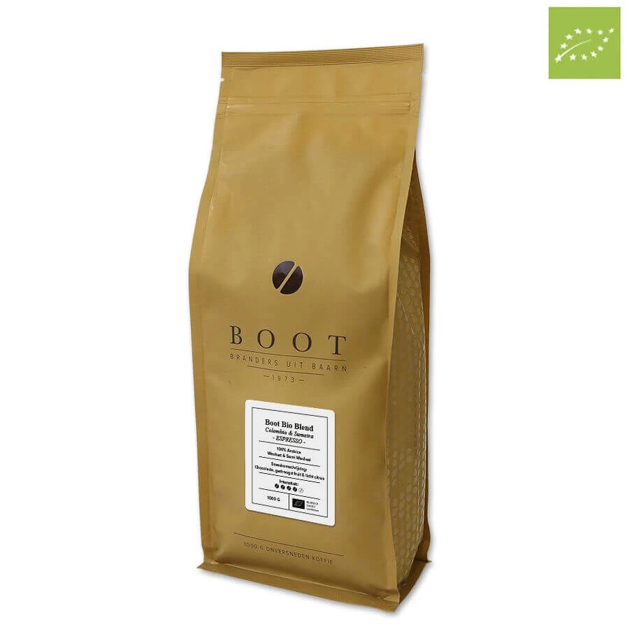 Boot Koffie Bio Blend Espresso Koffiebonen 1 Kg 2 Boot Koffie Bio Blend Espresso Koffiebonen 1 Kg