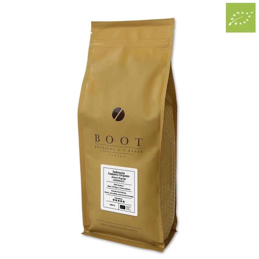 Boot Koffie Indonesia Sumatra Organic Espresso 1 Kg 3 Boot Koffie Indonesia Sumatra Organic Espresso 1 Kg