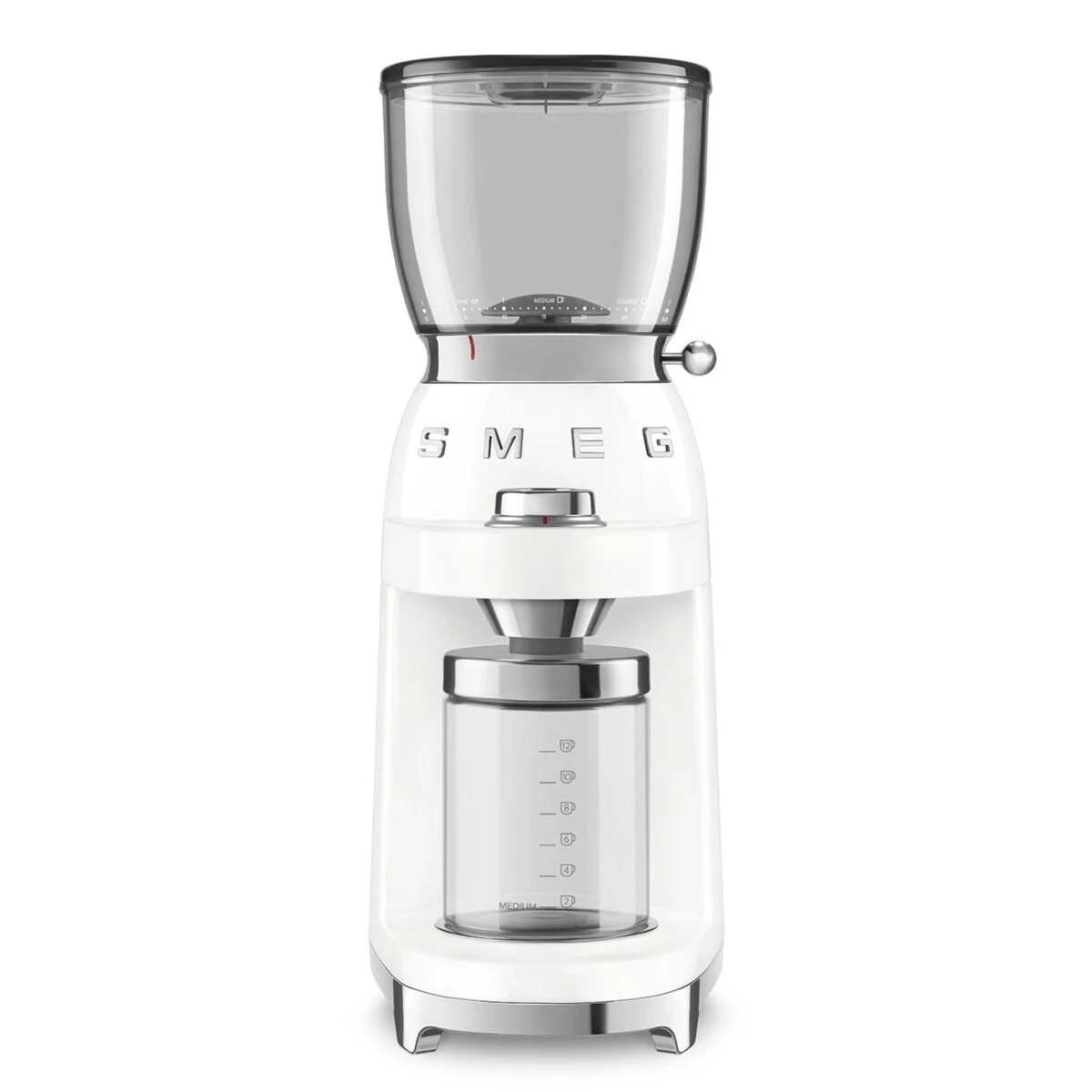 Smeg 50's Style Koffiebonenmolen 350 Gram Wit 3 Smeg 50's Style Koffiebonenmolen 350 Gram Wit