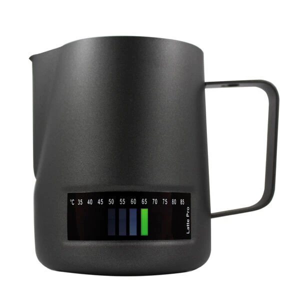 Latte Pro Melkkan Met Temperatuurindicatie 600 Ml Zwart 3 Latte Pro Melkkan Met Temperatuurindicatie 600 Ml Zwart