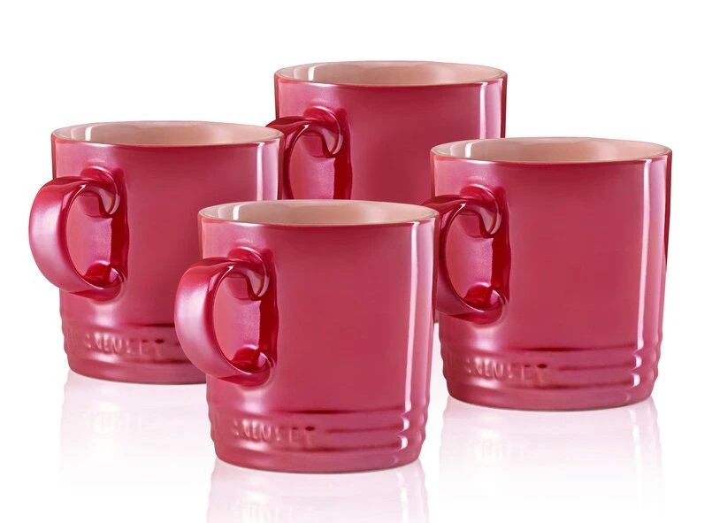 Le Creuset Metallics Mok 350 Ml Aardewerk Kersrood 4 Stuks 4 Le Creuset Metallics Mok 350 Ml Aardewerk Kersrood 4 Stuks - Afbeelding 2