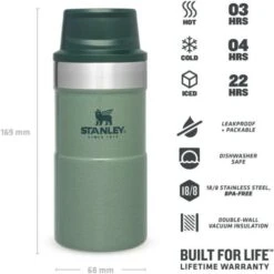 Stanley The Trigger-Action Travel Mug 250 Ml Hammertone Green -Best Drankjes Winkel stanley pmi classic trigger action thermosbeker 250 ml hammertone green eigenschappen